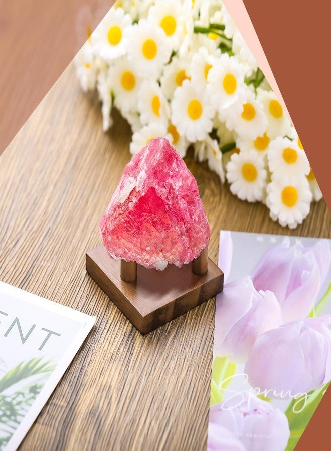 DoubleFill 4 Packs Wood Rock Display Stand 2 Inch Walnut Rock Stands for Display Small Three Peg Wooden Crystal Holder Geode Easel Pedestal for Coral Mineral Agate Small Collectibles - Image 4